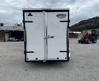 Thumbnail Photo of 2026 Impact Quake 6x10 V Nose Enclosed Cargo Trailer Barn Doors White Extra Height 2990lb GVW