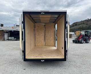 Thumbnail Photo of 2026 Impact Quake 6x10 V Nose Enclosed Cargo Trailer Barn Doors White Extra Height 2990lb GVW