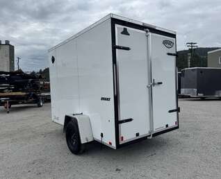 Thumbnail Photo of 2026 Impact Quake 6x10 V Nose Enclosed Cargo Trailer Barn Doors White Extra Height 2990lb GVW