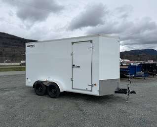 Thumbnail Photo of 2026 Royal Cargo 7X14 V Nose 7700LB GVW RAMP DOOR White Enclosed Cargo Trailer Extra Tall (GSR)