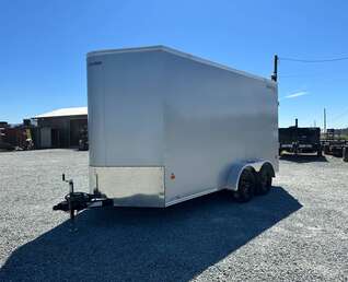 Thumbnail Photo of 2026 Royal Cargo 7X14 V Nose 7700LB GVW RAMP DOOR Silver Enclosed Cargo Trailer Extra Tall (GSR)