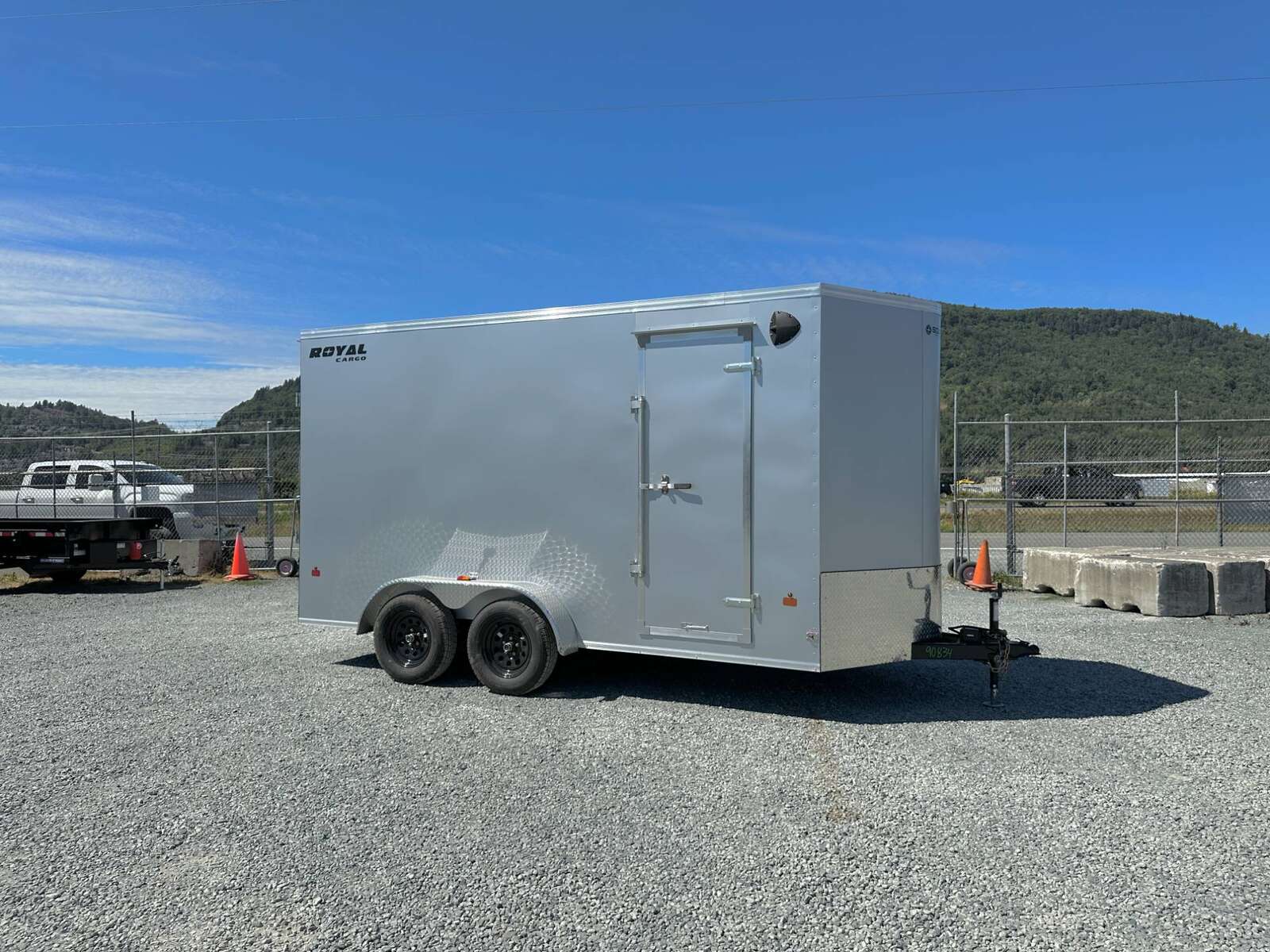 Photo of 2026 Royal Cargo 7X14 V Nose 7700LB GVW RAMP DOOR Silver Enclosed Cargo Trailer Extra Tall (GSR)