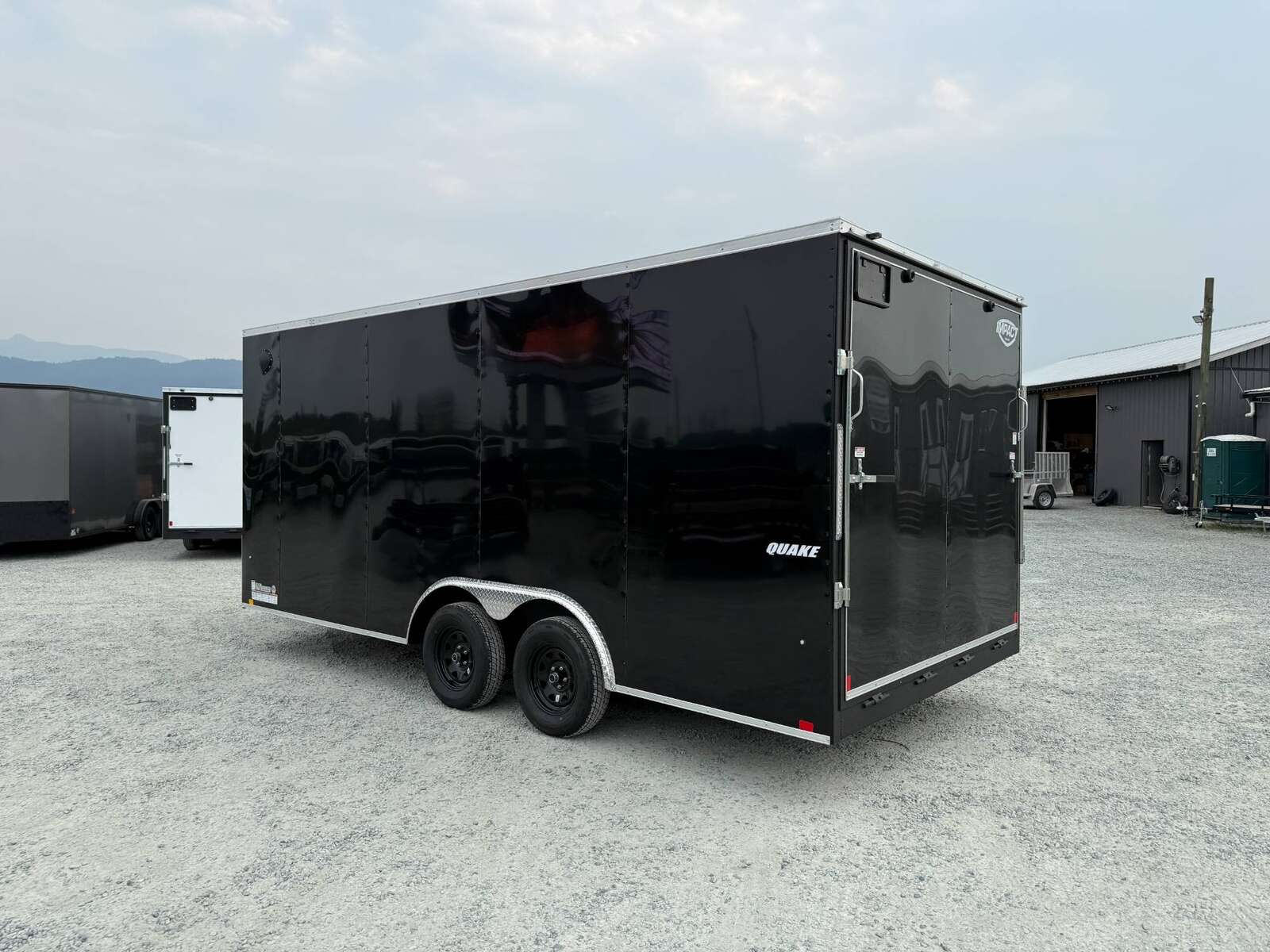 Photo of 2026 Impact 8.5x18 Quake V Nose Cargo Enclosed Trailer Ramp Door Extra Height Black 7000lb GVW
