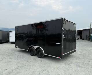 Thumbnail Photo of 2026 Impact 8.5x18 Quake V Nose Cargo Enclosed Trailer Ramp Door Extra Height Black 7000lb GVW