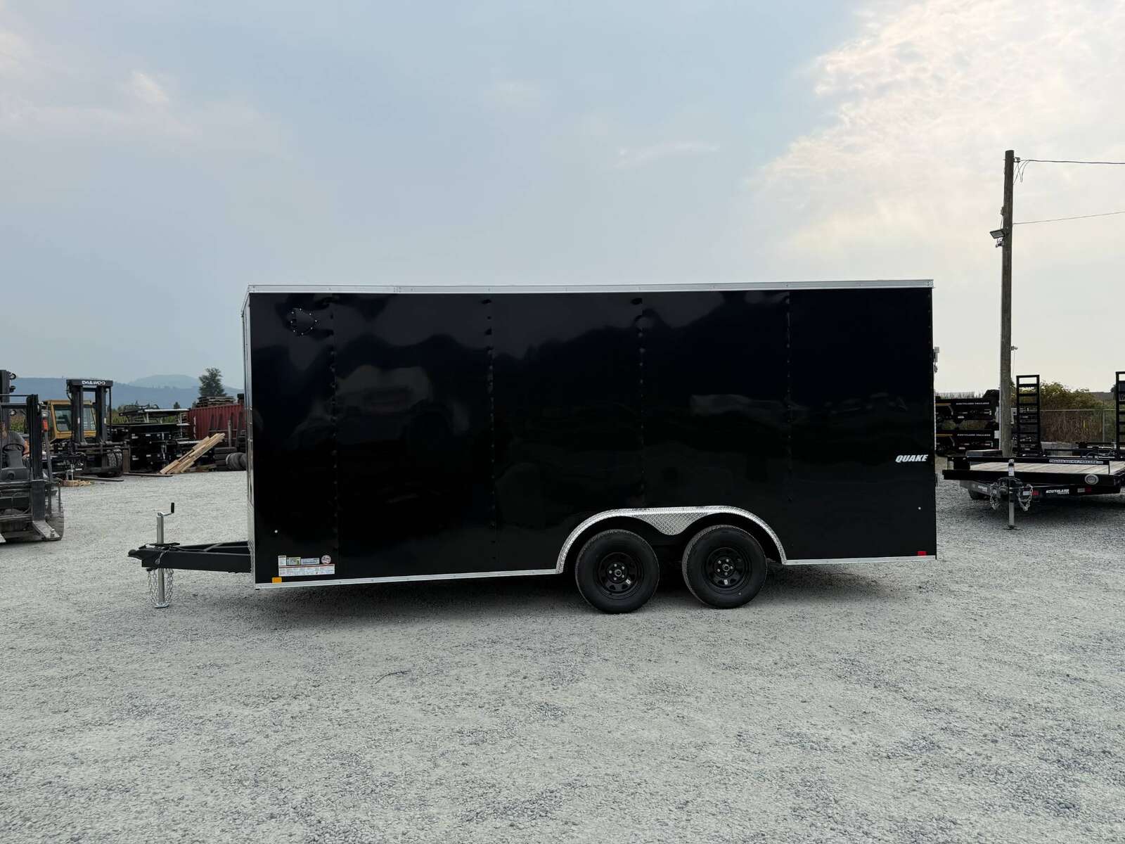 Photo of 2026 Impact 8.5x18 Quake V Nose Cargo Enclosed Trailer Ramp Door Extra Height Black 7000lb GVW