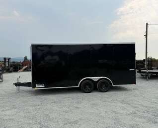 Thumbnail Photo of 2026 Impact 8.5x18 Quake V Nose Cargo Enclosed Trailer Ramp Door Extra Height Black 7000lb GVW