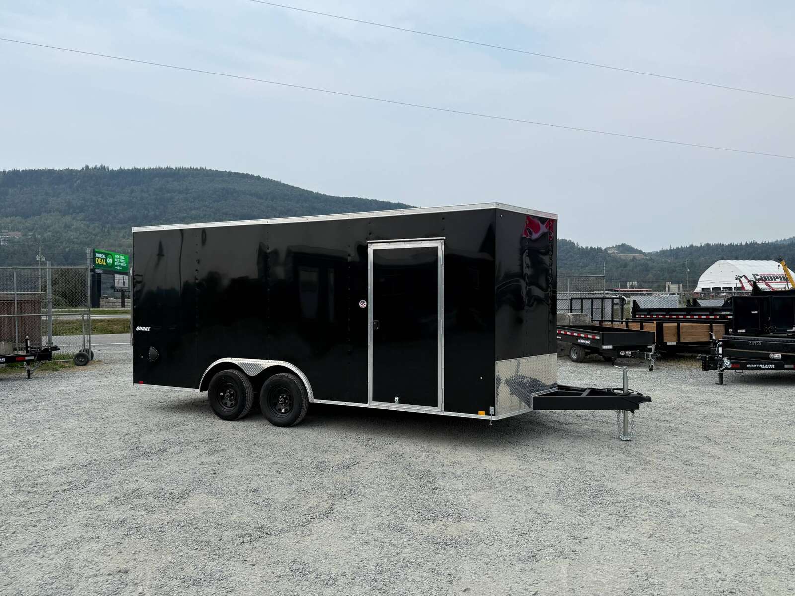 Photo of 2026 Impact 8.5x18 Quake V Nose Cargo Enclosed Trailer Ramp Door Extra Height Black 7000lb GVW
