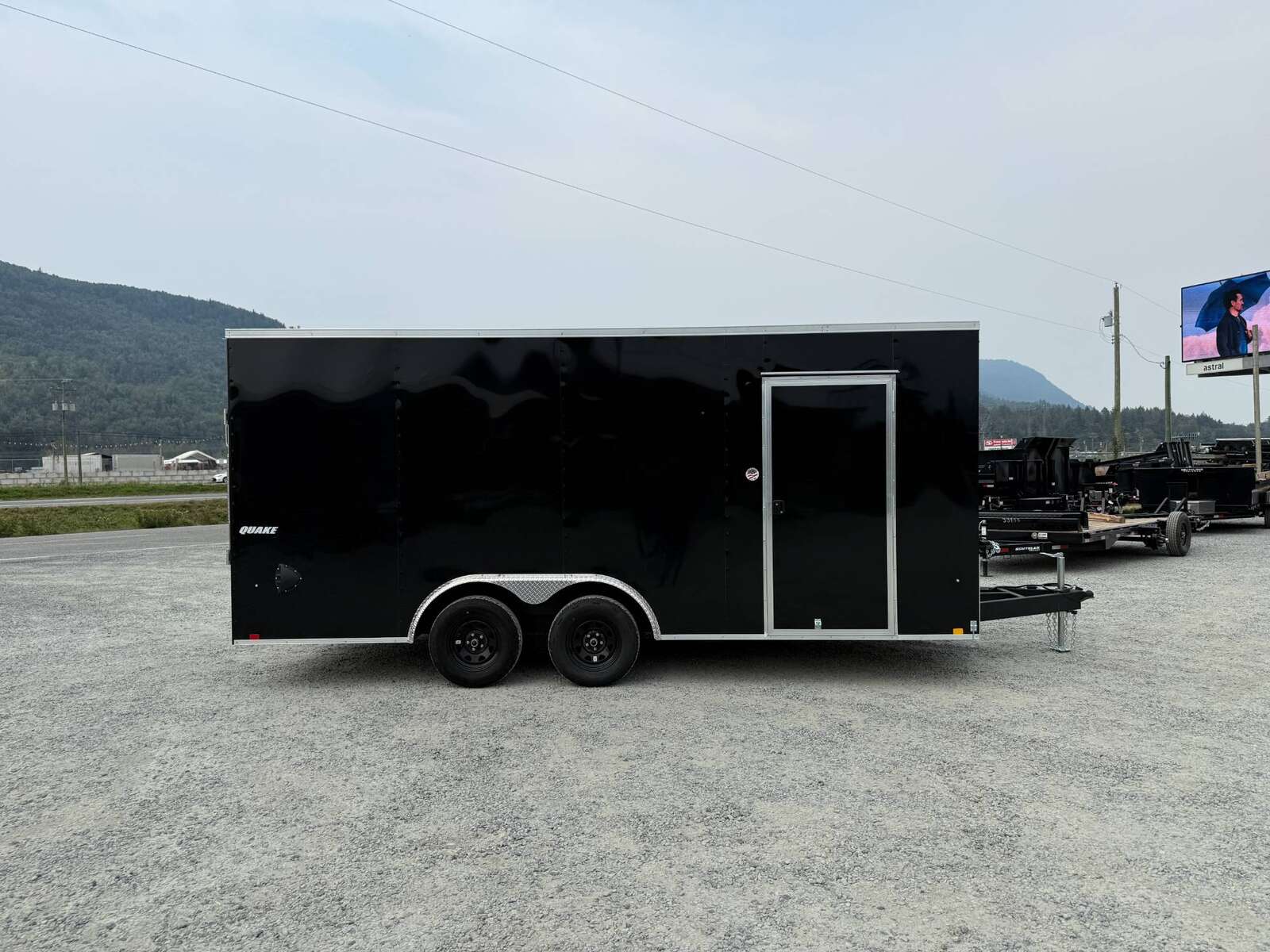 Photo of 2026 Impact 8.5x18 Quake V Nose Cargo Enclosed Trailer Ramp Door Extra Height Black 7000lb GVW