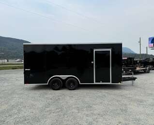 Thumbnail Photo of 2026 Impact 8.5x18 Quake V Nose Cargo Enclosed Trailer Ramp Door Extra Height Black 7000lb GVW