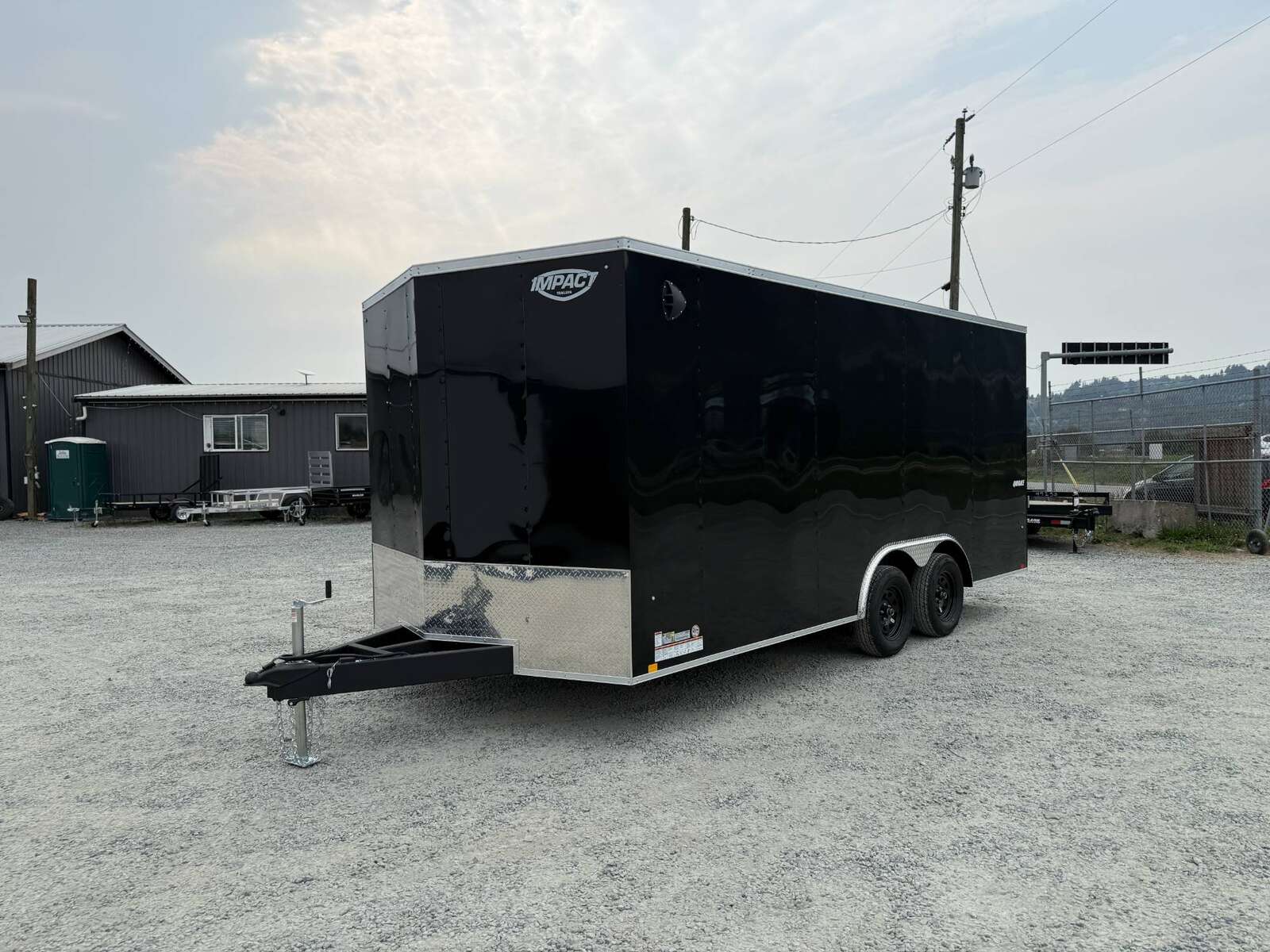 Photo of 2026 Impact 8.5x18 Quake V Nose Cargo Enclosed Trailer Ramp Door Extra Height Black 7000lb GVW