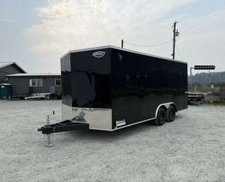Thumbnail Photo of 2026 Impact 8.5x18 Quake V Nose Cargo Enclosed Trailer Ramp Door Extra Height Black 7000lb GVW