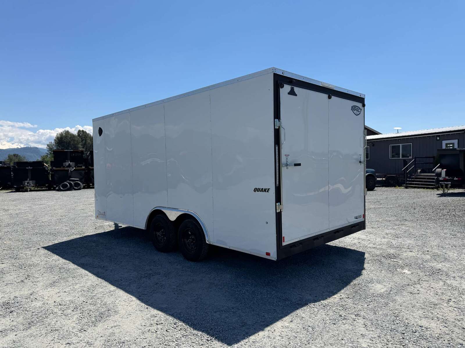 Photo of 2026 Impact 8.5x18 Quake V Nose Cargo Enclosed Trailer Ramp Door Extra Height White 7000lb GVW