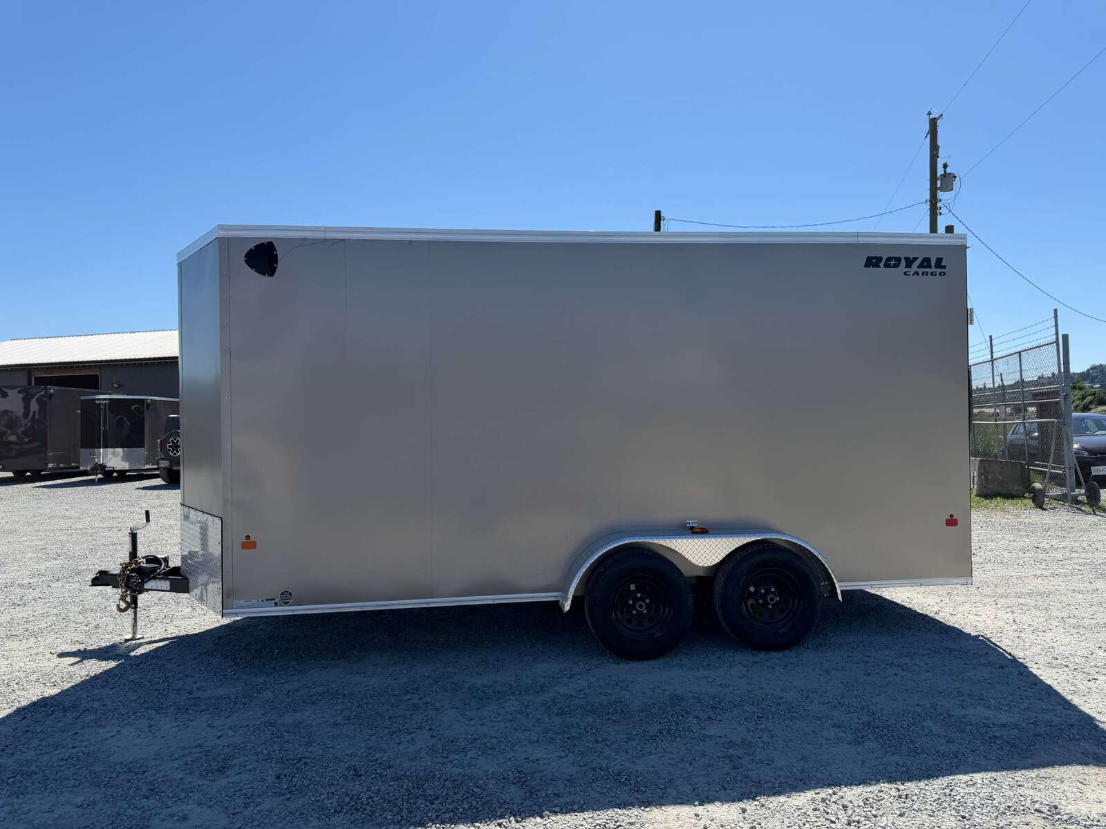 Photo of 2026 Royal 7x16 Enclosed Cargo Trailer V Nose Ramp Door Pewter 7700lb GVW Extra Height