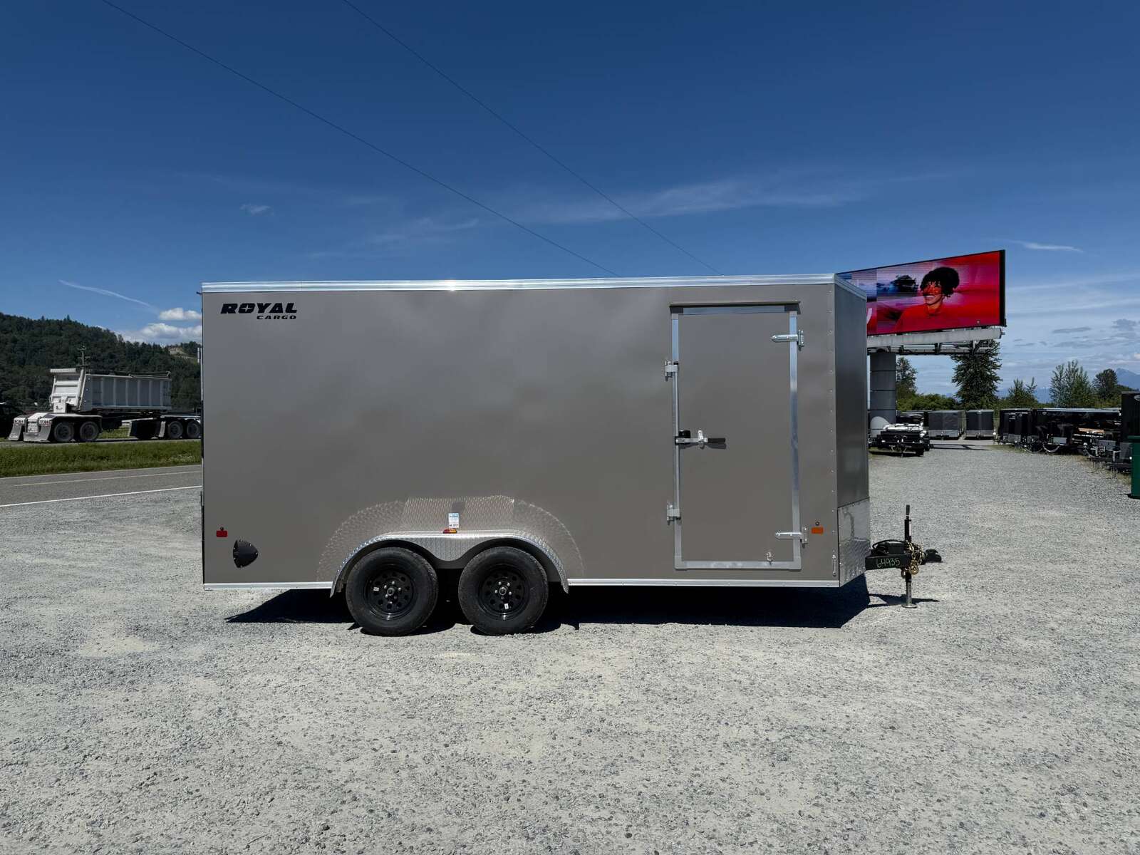 Photo of 2026 Royal 7x16 Enclosed Cargo Trailer V Nose Ramp Door Pewter 7700lb GVW Extra Height