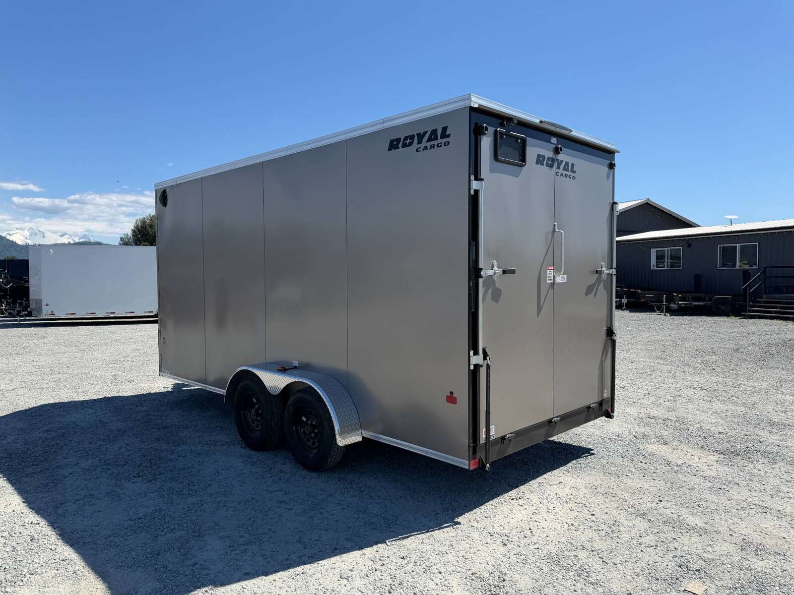 Photo of 2026 Royal 7x16 Enclosed Cargo Trailer V Nose Ramp Door Pewter 7700lb GVW Extra Height