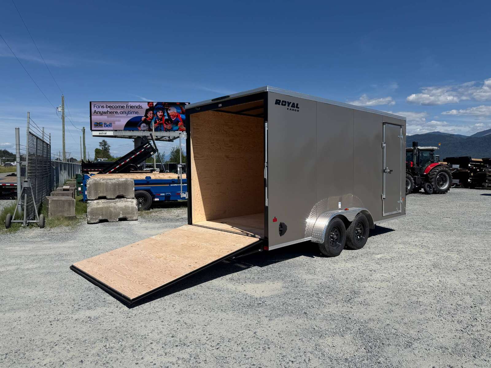 Photo of 2026 Royal 7x16 Enclosed Cargo Trailer V Nose Ramp Door Pewter 7700lb GVW Extra Height