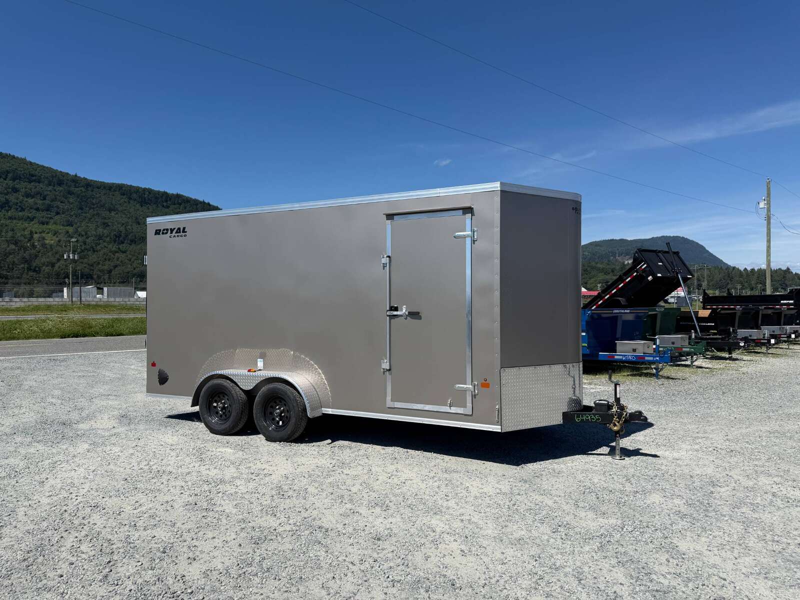Photo of 2026 Royal 7x16 Enclosed Cargo Trailer V Nose Ramp Door Pewter 7700lb GVW Extra Height