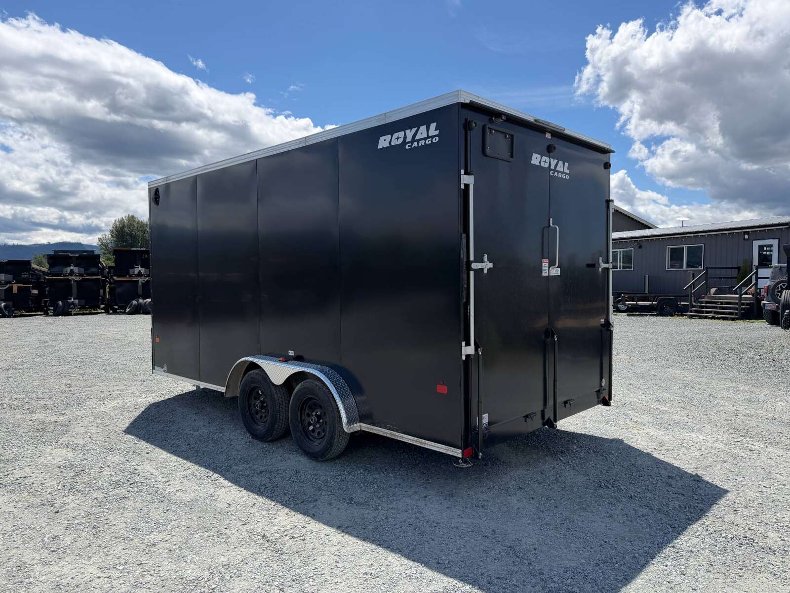 Photo of 2026 Royal 7.5X16 V-NOSE RAMP DOOR EXTRA HEIGHT Cargo / Enclosed Trailer Black 7700lb GVW (GSR)
