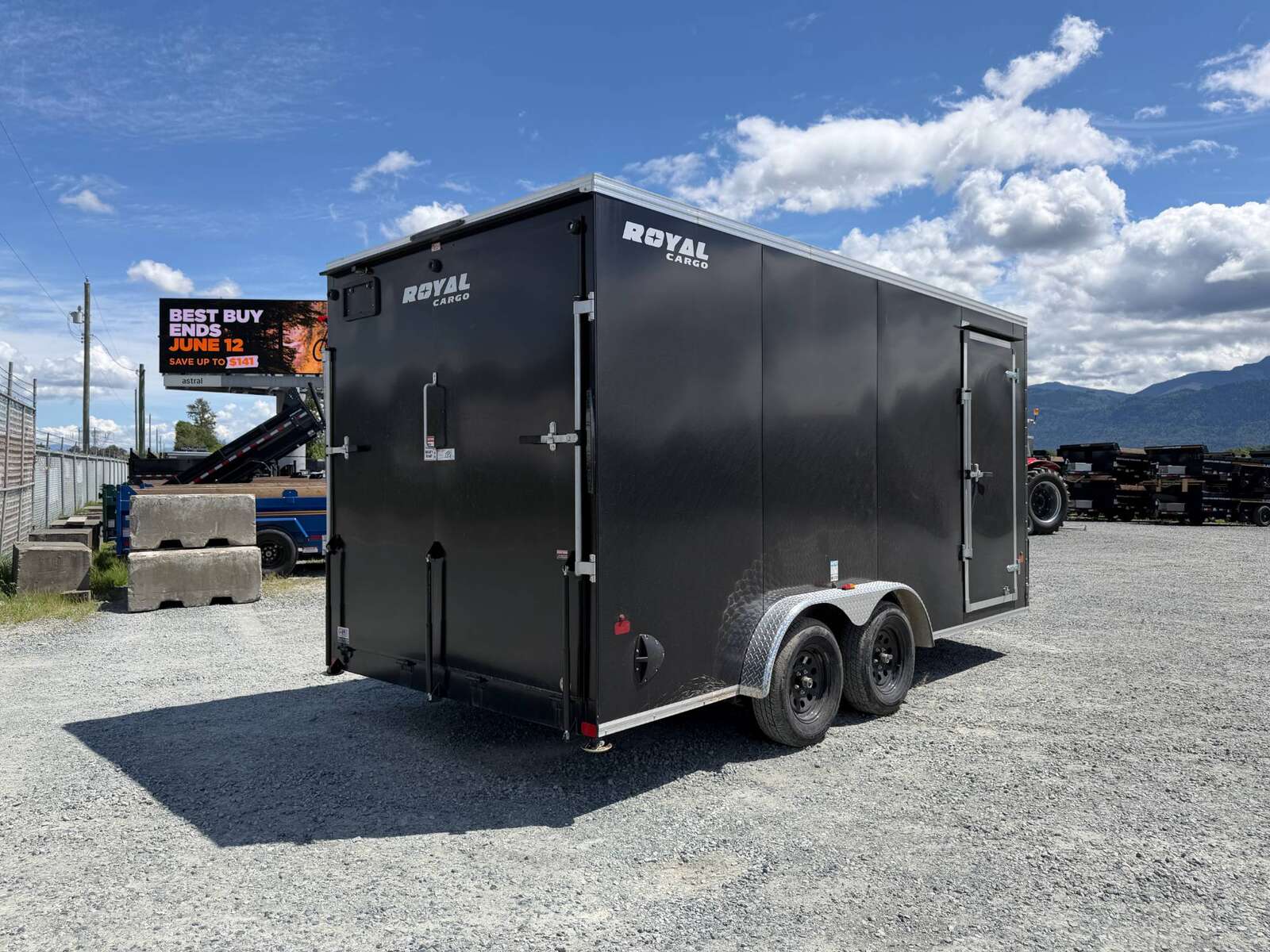 Photo of 2026 Royal 7.5X16 V-NOSE RAMP DOOR EXTRA HEIGHT Cargo / Enclosed Trailer Black 7700lb GVW (GSR)