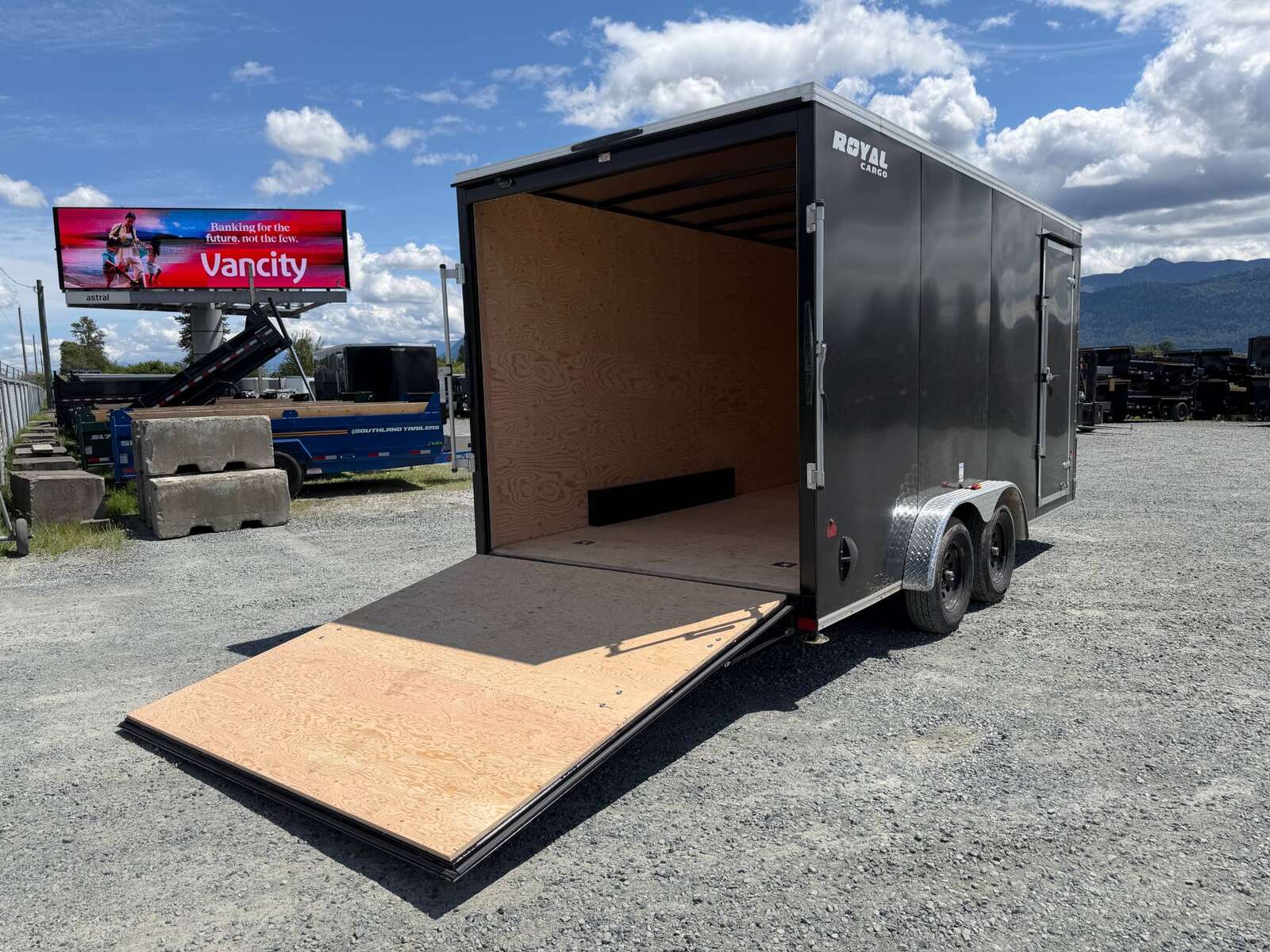 Photo of 2026 Royal 7.5X16 V-NOSE RAMP DOOR EXTRA HEIGHT Cargo / Enclosed Trailer Black 7700lb GVW (GSR)
