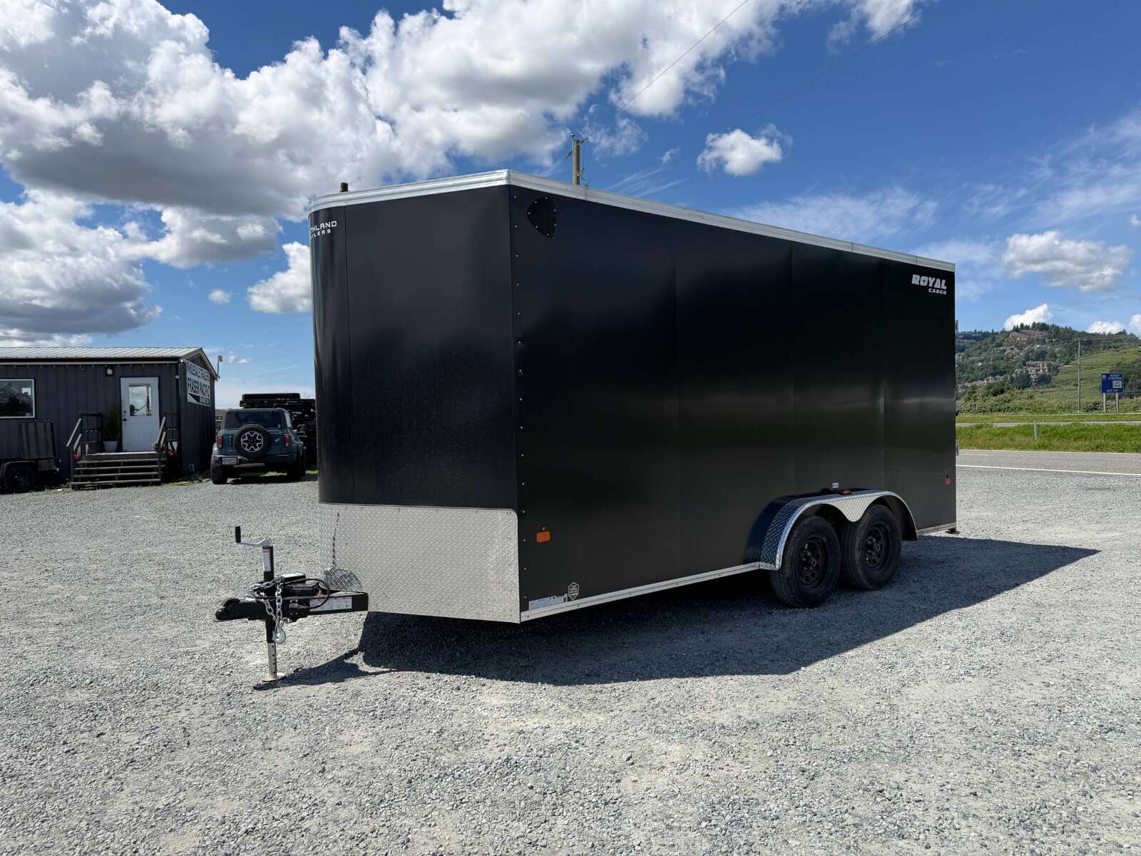 Photo of 2026 Royal 7.5X16 V-NOSE RAMP DOOR EXTRA HEIGHT Cargo / Enclosed Trailer Black 7700lb GVW (GSR)