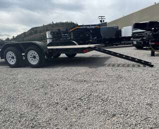 Thumbnail Photo of Pre Owned Used 2014 H&H 7x16 Flat Deck Car Hauler Trailer 7000lb GVW