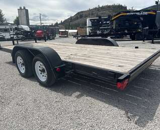 Thumbnail Photo of Pre Owned Used 2014 H&H 7x16 Flat Deck Car Hauler Trailer 7000lb GVW
