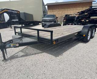 Thumbnail Photo of Pre Owned Used 2014 H&H 7x16 Flat Deck Car Hauler Trailer 7000lb GVW