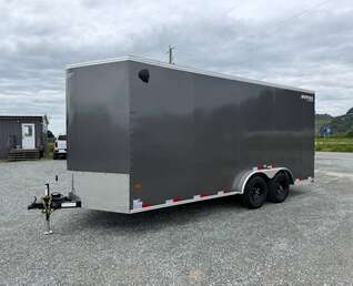 Thumbnail Photo of 2027 Royal 7.5x18 Cargo Enclosed Trailer Heavy Duty 11400lb GVW w/ Ramp Door Charcoal Grey