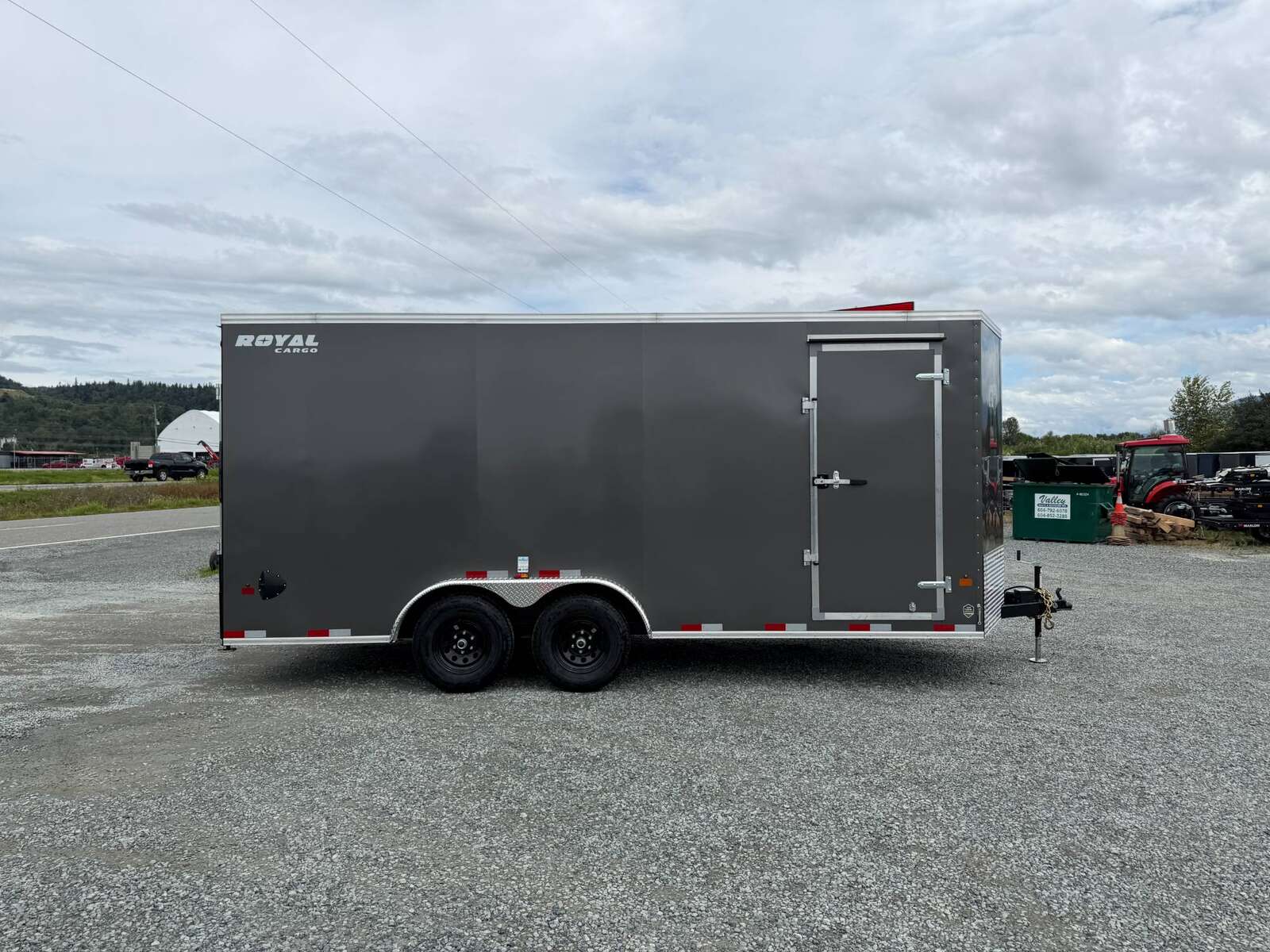 Photo of 2027 Royal 7.5x18 Cargo Enclosed Trailer Heavy Duty 11400lb GVW w/ Ramp Door Charcoal Grey