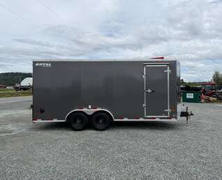 Thumbnail Photo of 2027 Royal 7.5x18 Cargo Enclosed Trailer Heavy Duty 11400lb GVW w/ Ramp Door Charcoal Grey