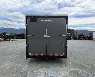 Thumbnail Photo of 2027 Royal 7.5x18 Cargo Enclosed Trailer Heavy Duty 11400lb GVW w/ Ramp Door Charcoal Grey