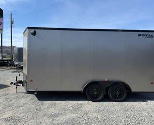 Thumbnail Photo of 2026 Royal 7.5X16 V-NOSE RAMP DOOR EXTRA HEIGHT Cargo / Enclosed Trailer Pewter w/ Blackout Package 7700lb GVW