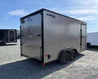 Thumbnail Photo of 2026 Royal 7.5X16 V-NOSE RAMP DOOR EXTRA HEIGHT Cargo / Enclosed Trailer Pewter w/ Blackout Package 7700lb GVW