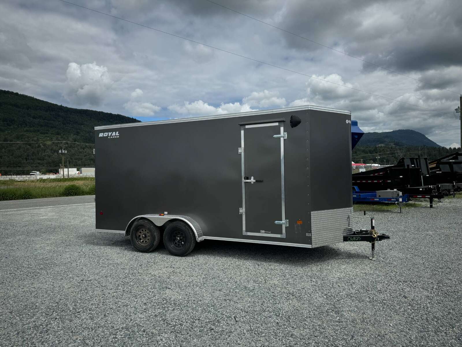 Photo of 2026 Royal 7x16 Enclosed Cargo Trailer V Nose Ramp Door Charcoal 7700lb GVW Extra Height (GSR)