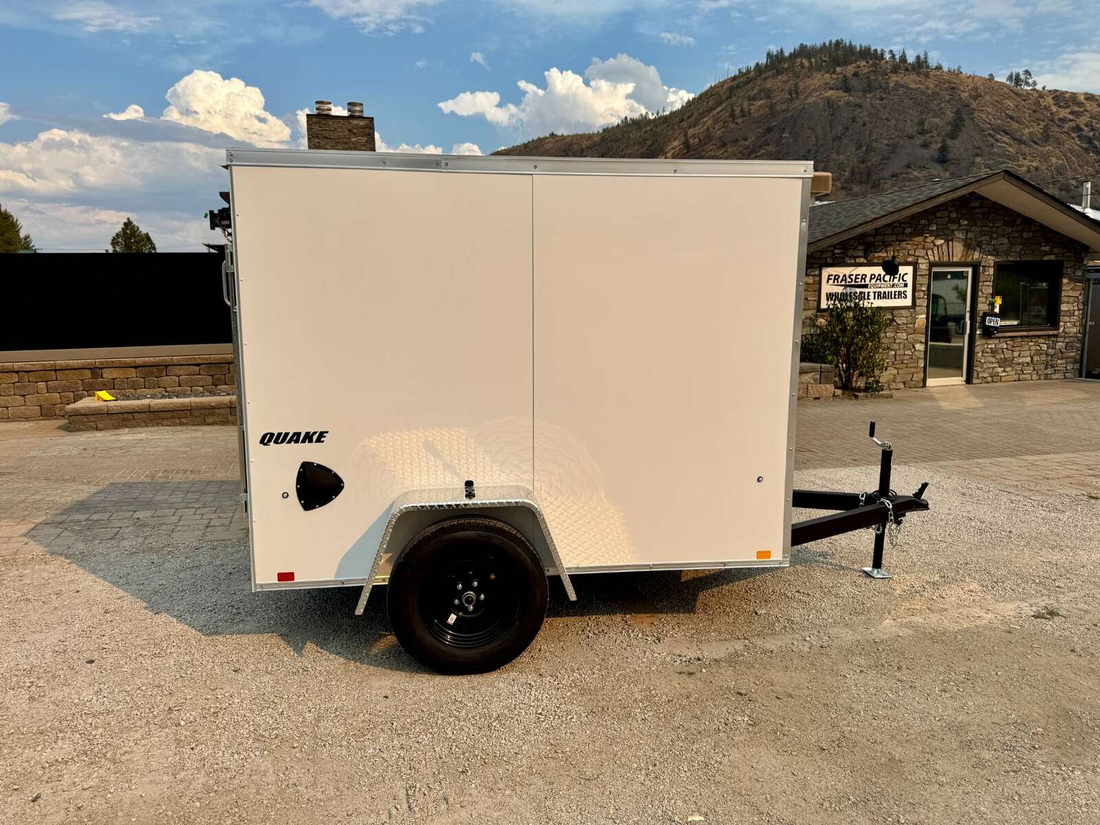 Photo of 2027 Impact Quake 5x8 V Nose Cargo / Enclosed Trailer White Ramp Door 2990lb GVW
