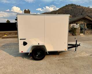 Thumbnail Photo of 2027 Impact Quake 5x8 V Nose Cargo / Enclosed Trailer White Ramp Door 2990lb GVW