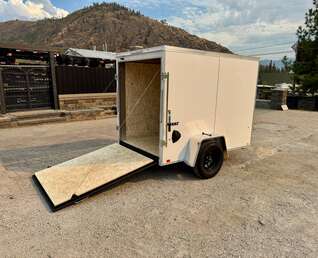 Thumbnail Photo of 2027 Impact Quake 5x8 V Nose Cargo / Enclosed Trailer White Ramp Door 2990lb GVW