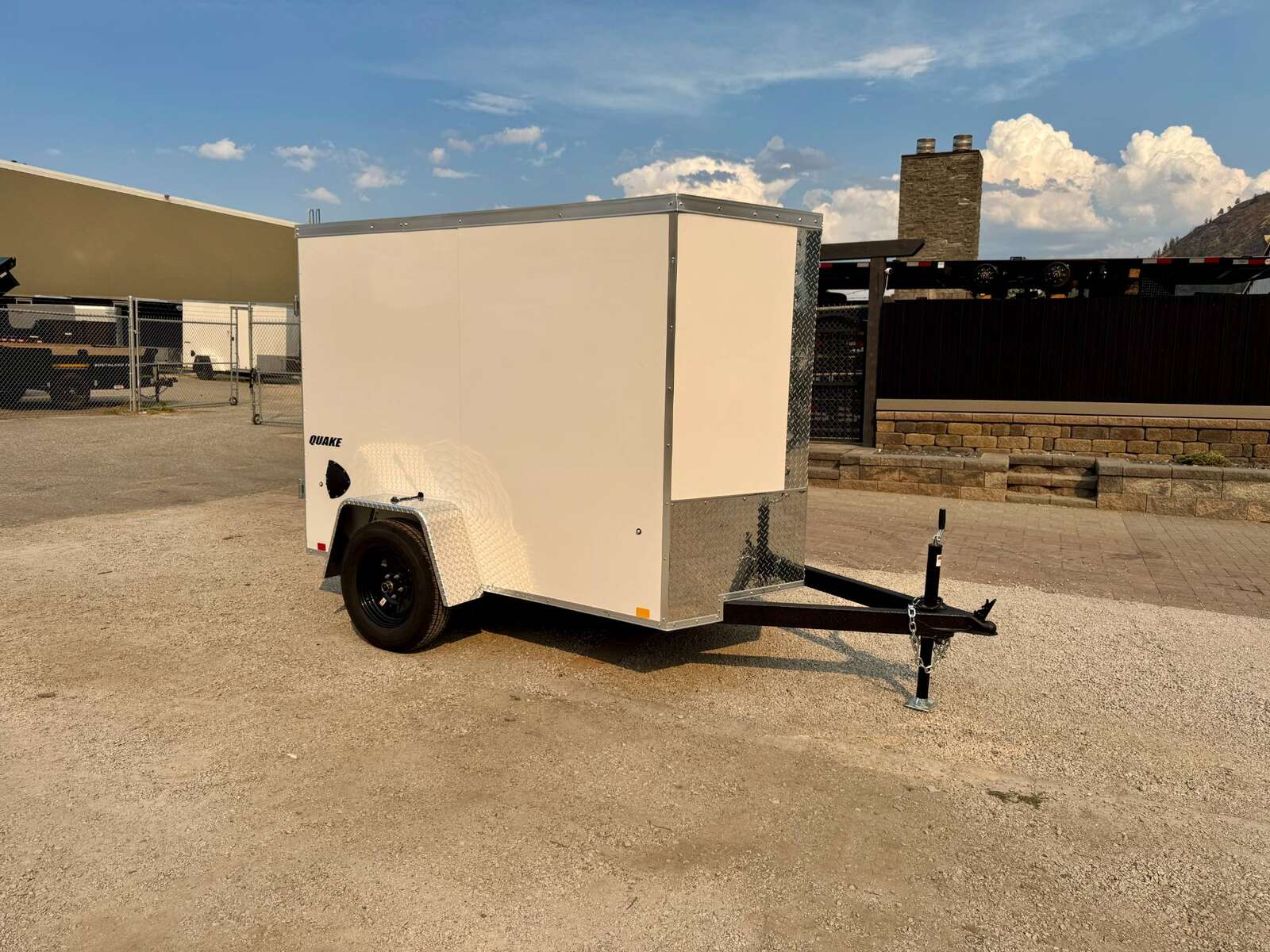 Photo of 2027 Impact Quake 5x8 V Nose Cargo / Enclosed Trailer White Ramp Door 2990lb GVW