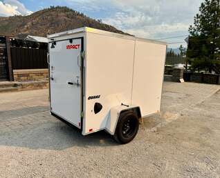 Thumbnail Photo of 2027 Impact Quake 5x8 V Nose Cargo / Enclosed Trailer White Ramp Door 2990lb GVW