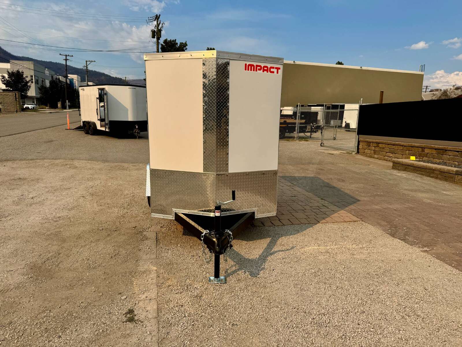 Photo of 2027 Impact Quake 5x8 V Nose Cargo / Enclosed Trailer White Ramp Door 2990lb GVW