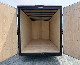 Thumbnail Photo of 2027 Royal Cargo 7X14 V Nose 7700LB GVW BARN DOORS Black Enclosed Trailer Extra Tall