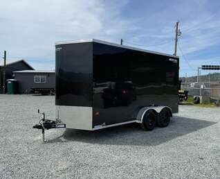 Thumbnail Photo of 2027 Royal Cargo 7X14 V Nose 7700LB GVW BARN DOORS Black Enclosed Trailer Extra Tall