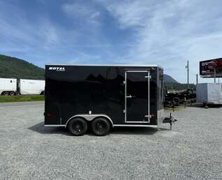 Thumbnail Photo of 2027 Royal Cargo 7X14 V Nose 7700LB GVW BARN DOORS Black Enclosed Trailer Extra Tall