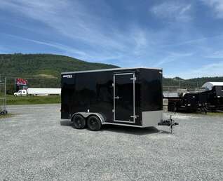 Thumbnail Photo of 2027 Royal Cargo 7X14 V Nose 7700LB GVW BARN DOORS Black Enclosed Trailer Extra Tall