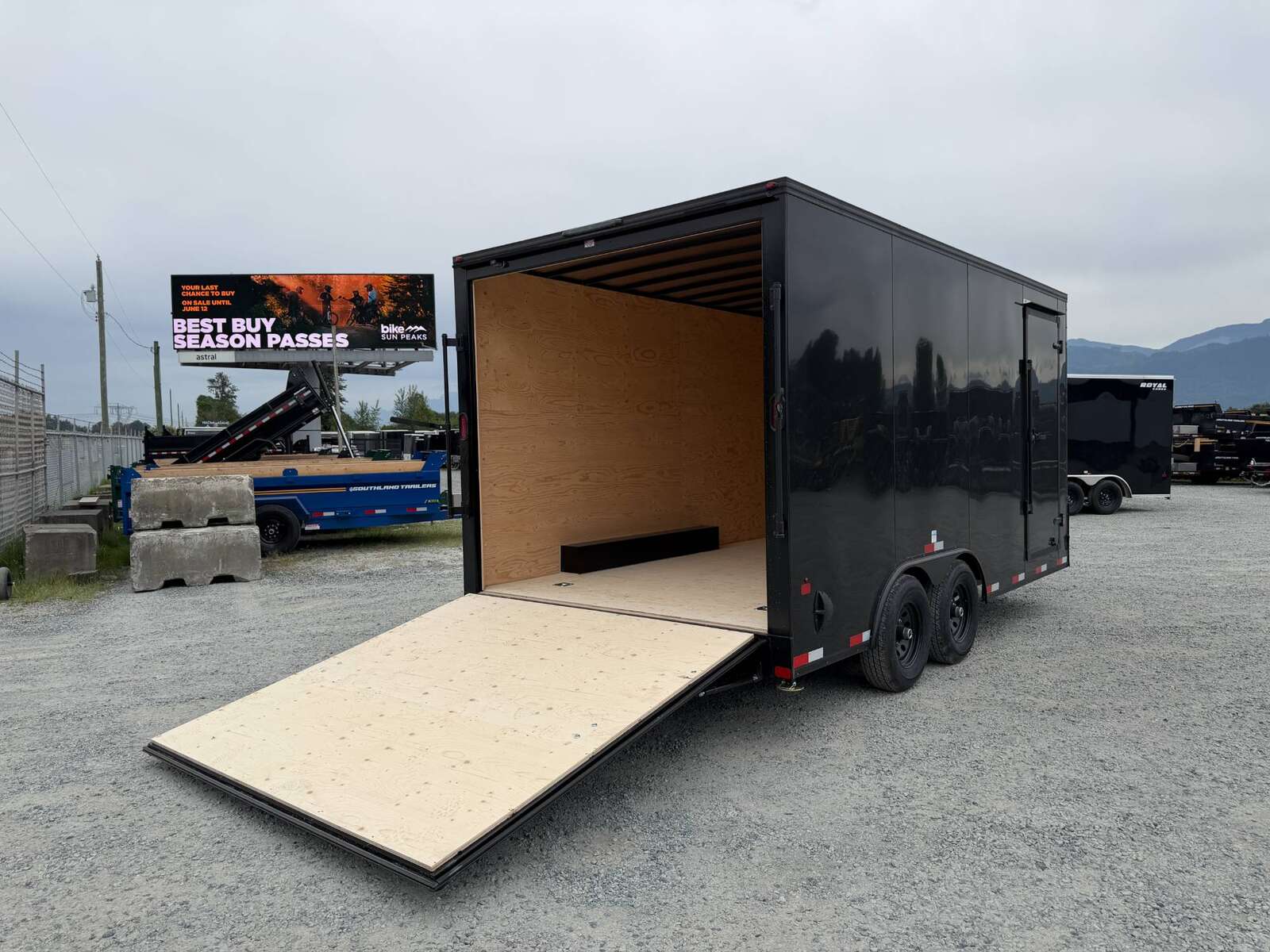 Photo of 2027 Royal Cargo 8.5X16 V NOSE Cargo / Enclosed Trailer Black w/ Blackout Package RAMP DOOR EXTRA HEIGHT 11,400LB GVW (GSR)