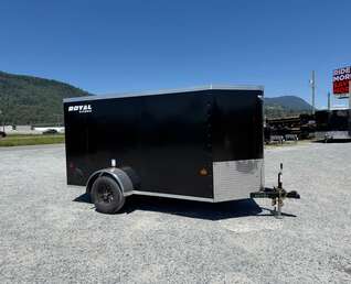 Thumbnail Photo of 2027 Royal Cargo 5x10 Cargo Enclosed Trailer V Nose Ramp Door Black 2900lb GVW (GSR)