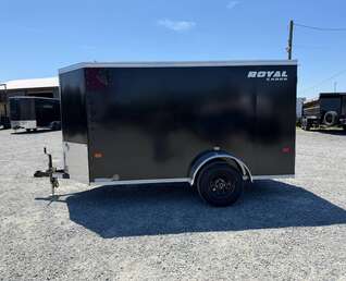 Thumbnail Photo of 2027 Royal Cargo 5x10 Cargo Enclosed Trailer V Nose Ramp Door Black 2900lb GVW (GSR)
