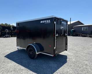 Thumbnail Photo of 2027 Royal Cargo 5x10 Cargo Enclosed Trailer V Nose Ramp Door Black 2900lb GVW (GSR)