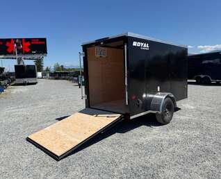 Thumbnail Photo of 2027 Royal Cargo 5x10 Cargo Enclosed Trailer V Nose Ramp Door Black 2900lb GVW (GSR)